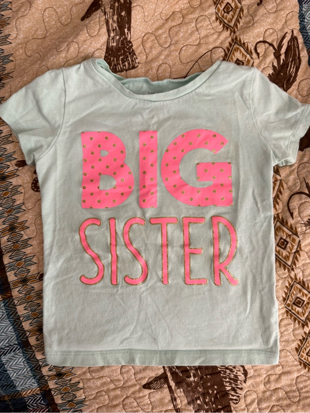 Carter's Light Blue Tee with Pink "BIG SISTER" Graphic